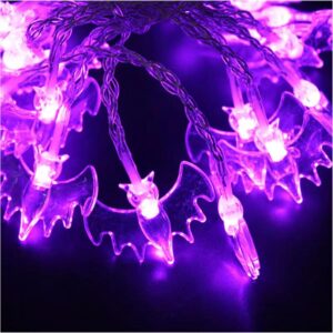 Bat Led Light Halloween - 10ft 20 Led Halloween String Lights Battery Powered 2 Modes Led Lighting for Yard, Home, Christmas Decorations, Purple Led Lights for Bedroom Indoor Outdoor Decor